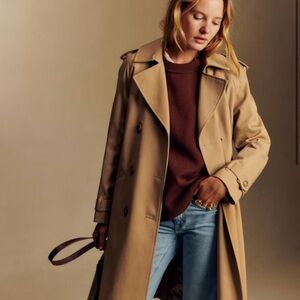 Sezane Scott Trench Coat in Camel Size 4